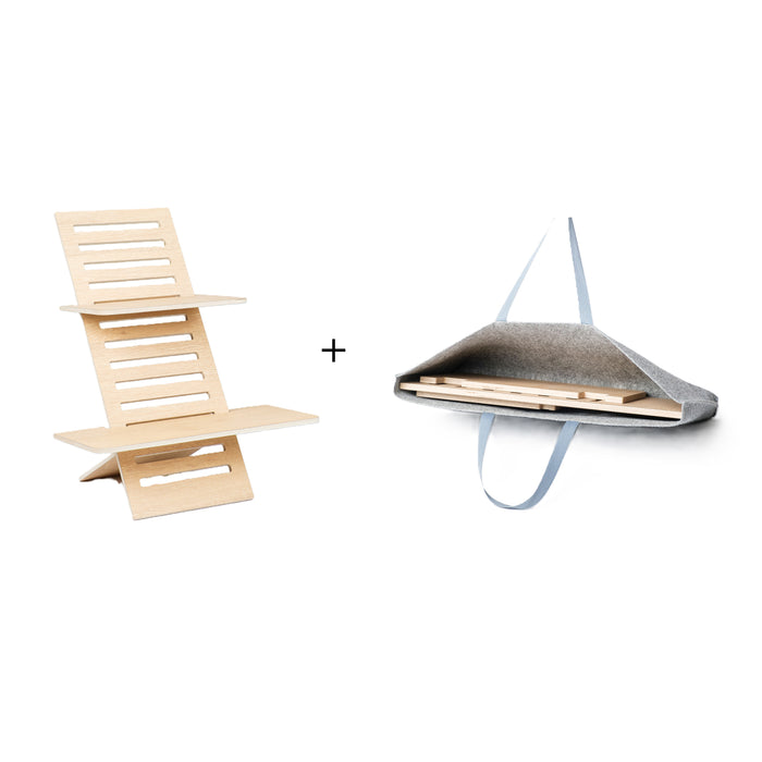 Hima Big Lifter seisomatyötaso - Spirited Oak + Hima Bag kantokassi